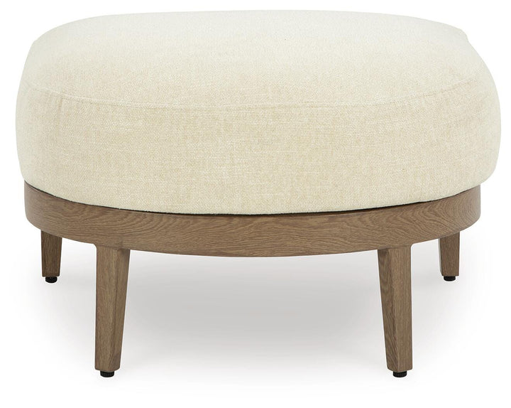 Serene Bay Outdoor Ottoman with Cushion - Dark Brown (3)