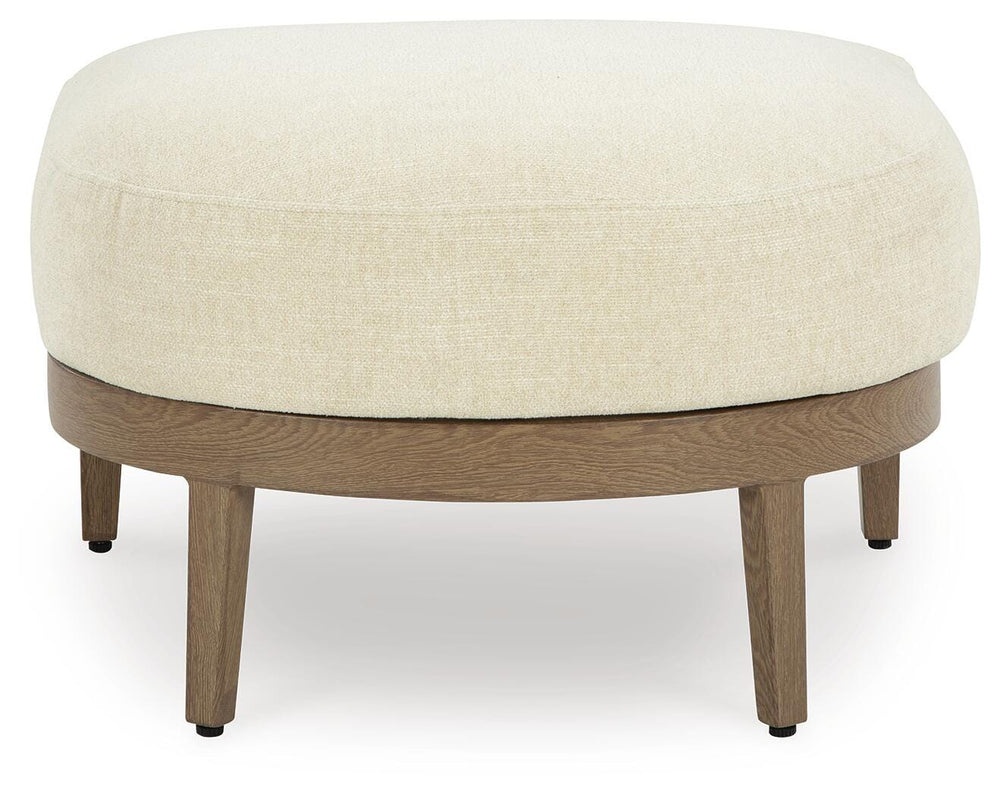 Serene Bay Outdoor Ottoman with Cushion - Dark Brown (3)