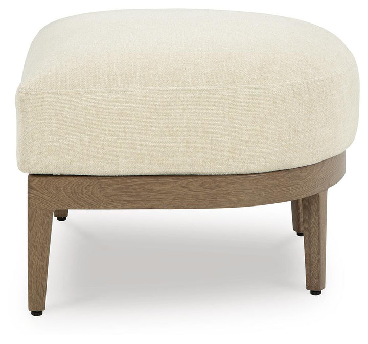 Serene Bay Outdoor Ottoman with Cushion - Dark Brown (4)