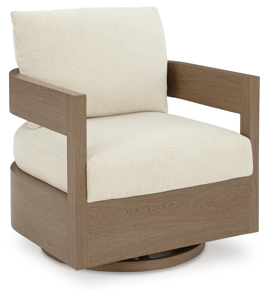 Serene Bay Outdoor Swivel Glider Chair with Cushion - Dark Brown (1)
