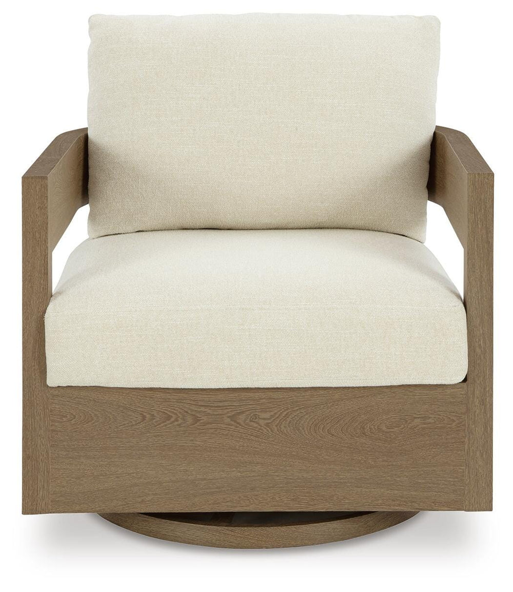Serene Bay Outdoor Swivel Glider Chair with Cushion - Dark Brown (4)