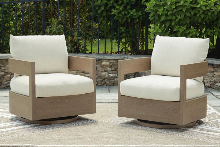 Serene Bay Outdoor Swivel Glider Chair with Cushion - Dark Brown (7)