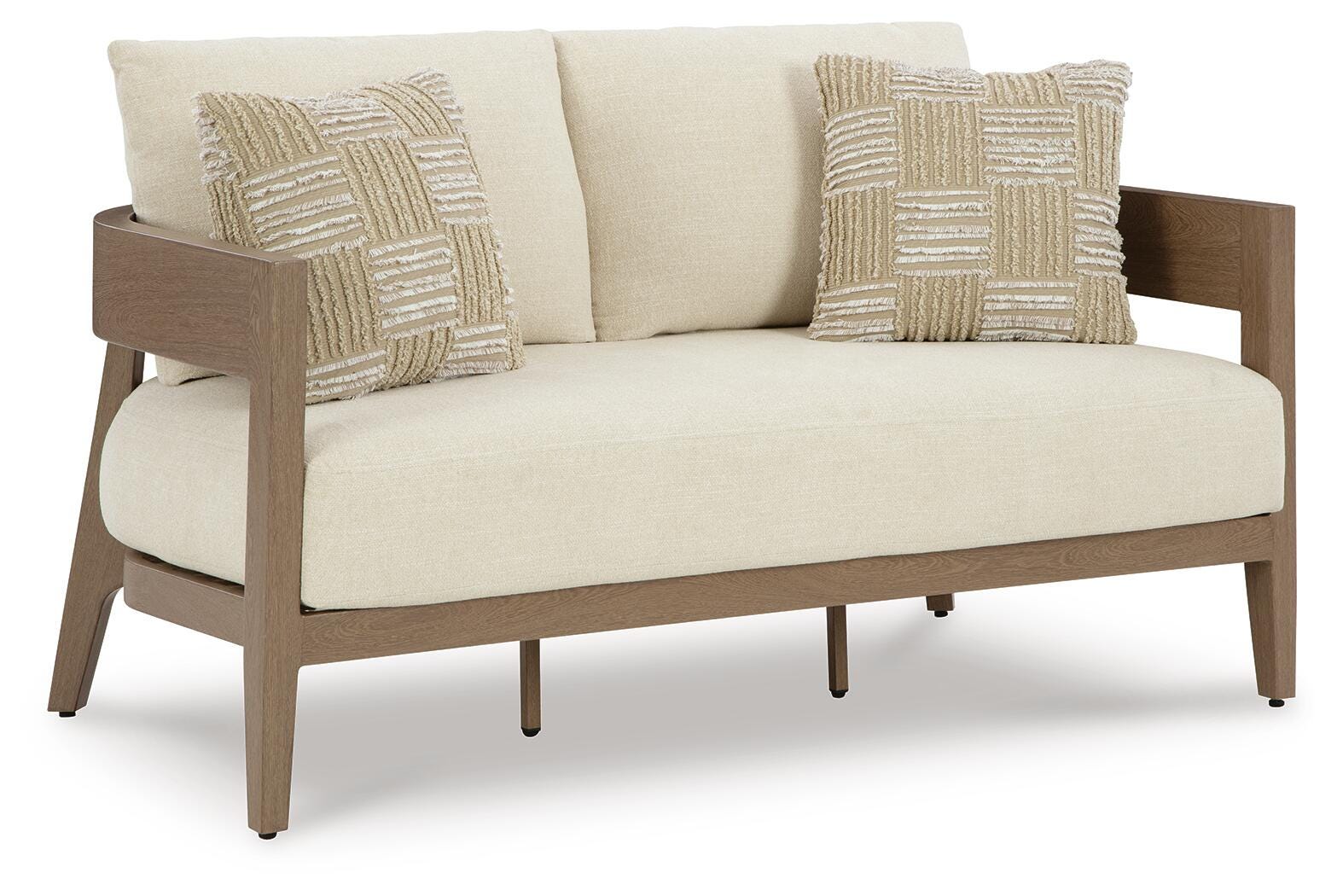 Serene Bay Outdoor Loveseat with Cushion - Dark Brown (1)