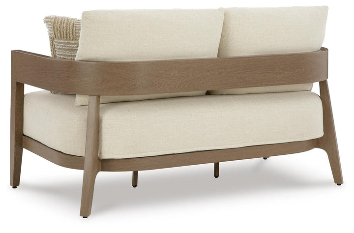Serene Bay Outdoor Loveseat with Cushion - Dark Brown (5)