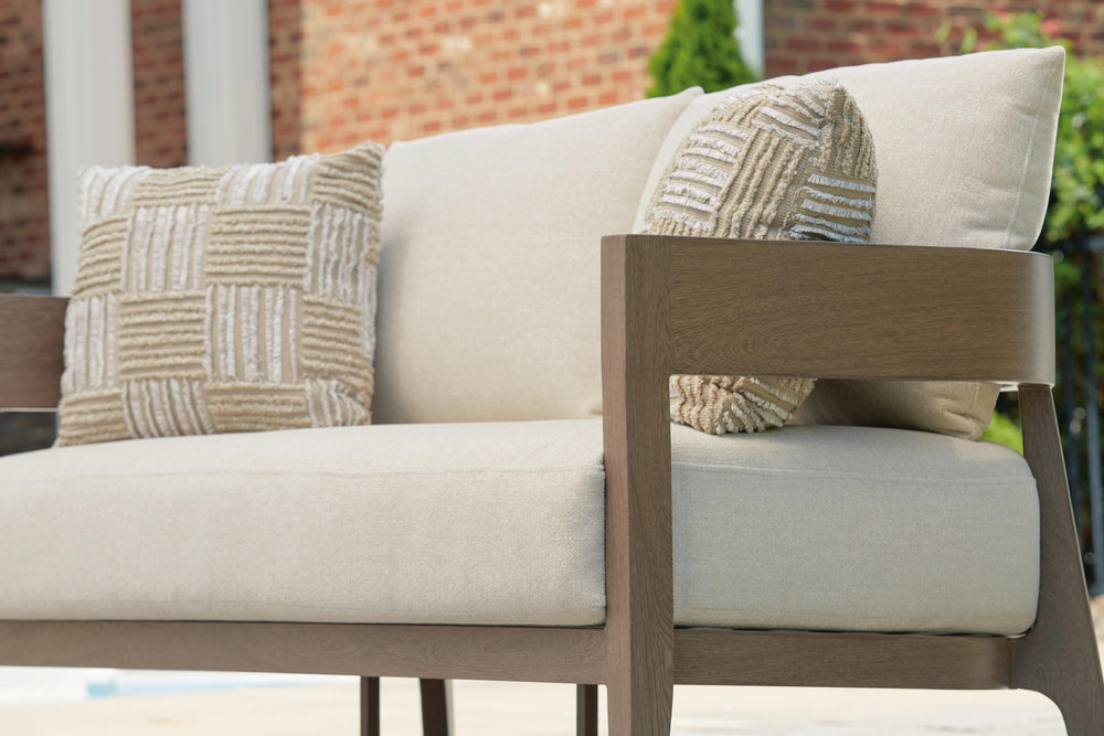 Serene Bay Outdoor Loveseat with Cushion - Dark Brown (8)