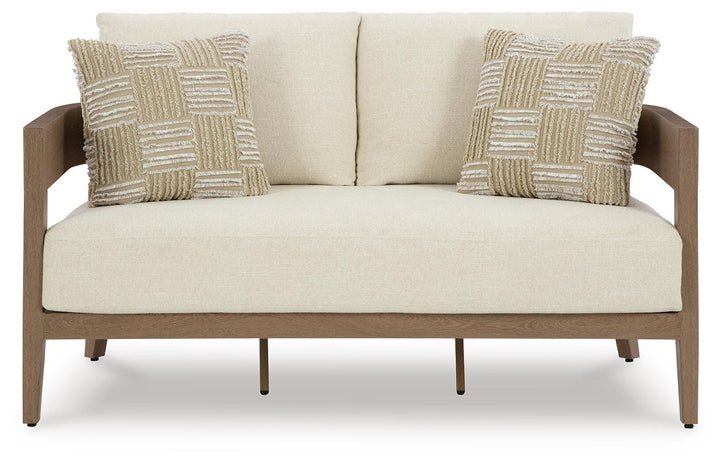 Serene Bay Outdoor Loveseat with Cushion - Dark Brown (3)