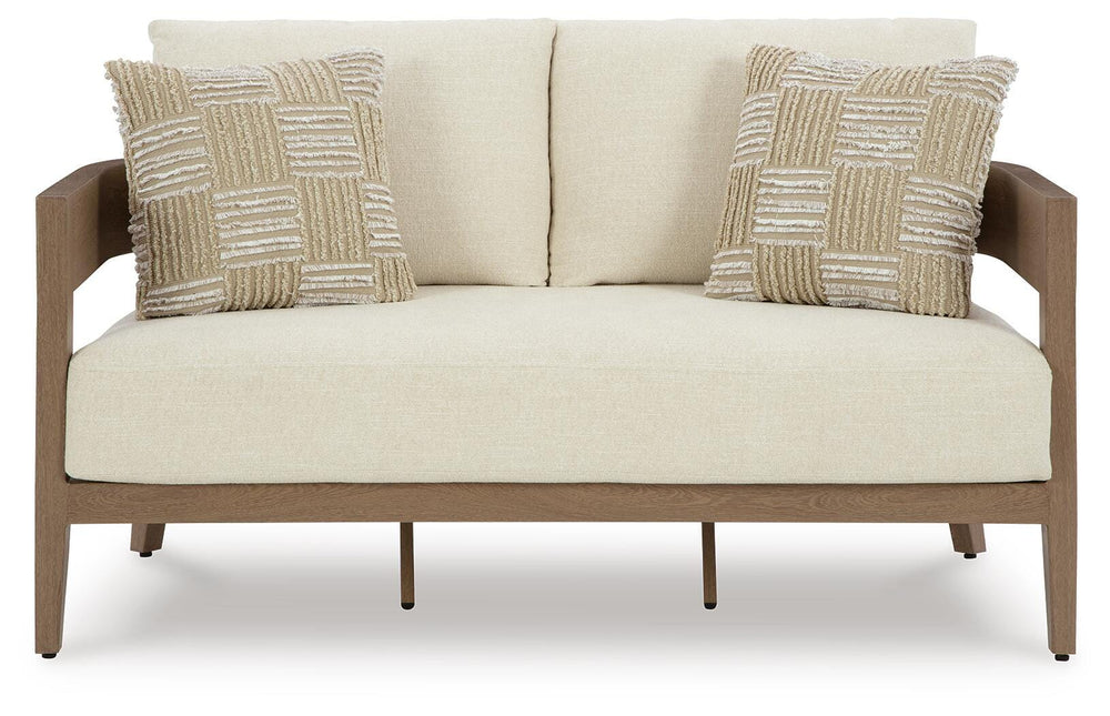 Serene Bay Outdoor Loveseat with Cushion - Dark Brown (3)