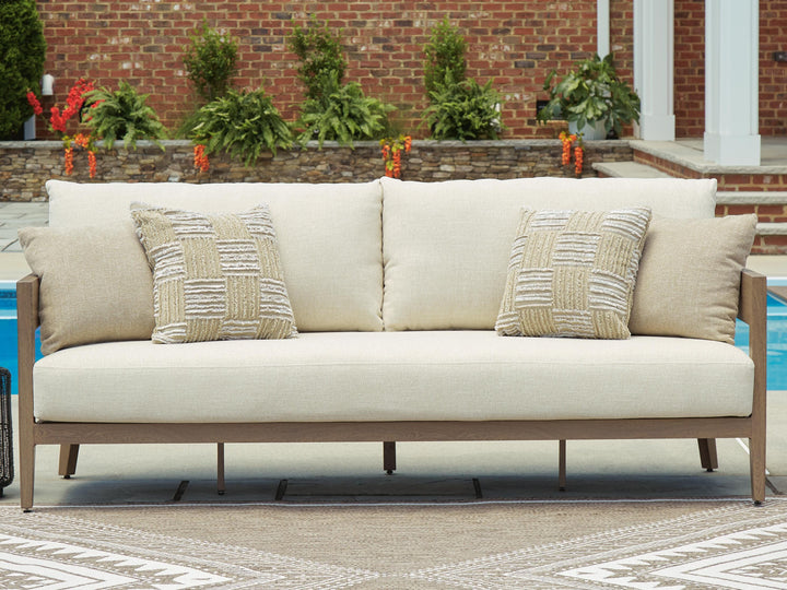 Serene Bay Outdoor Sofa with Cushion - Dark Brown (2)
