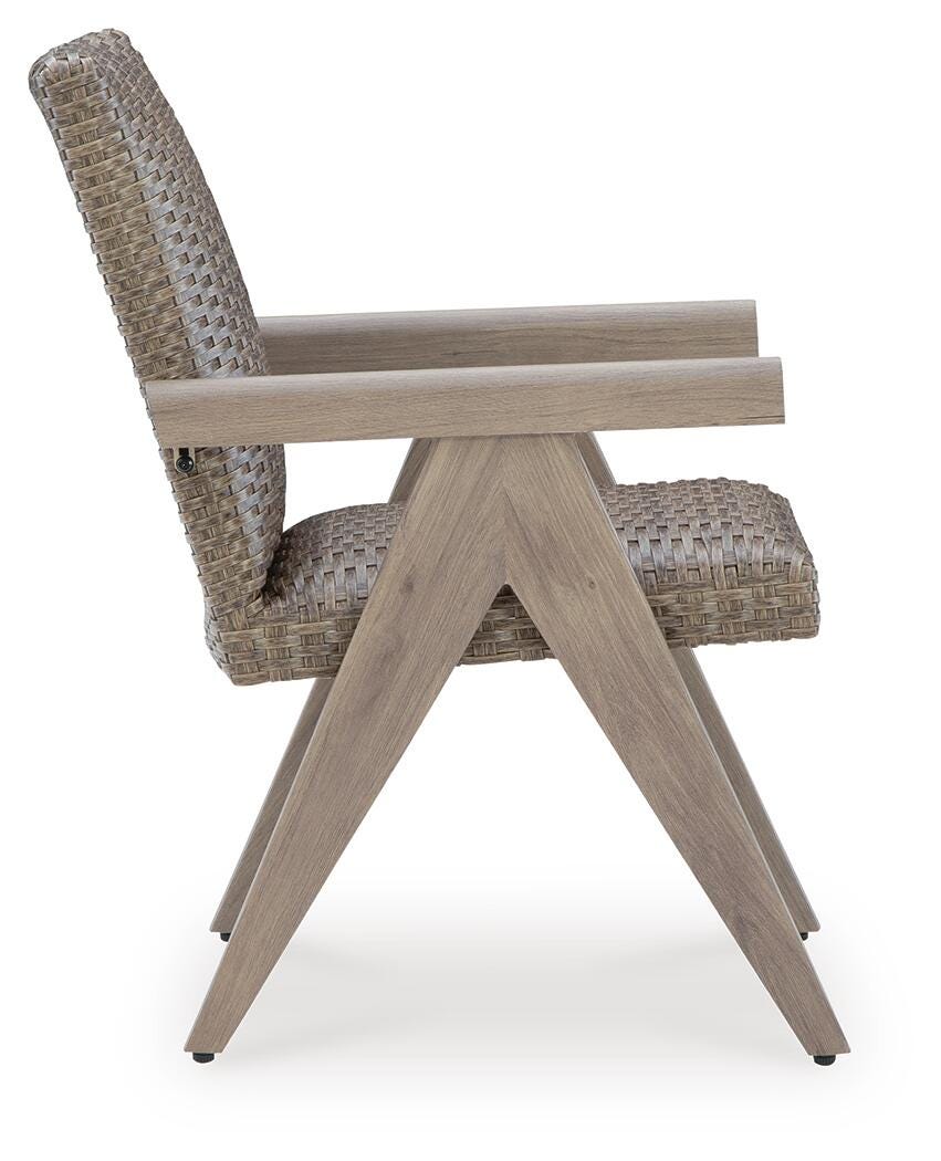 Cliff Trails Outdoor Arm Chair (Set of 2) - Beige (5)