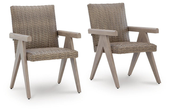 Cliff Trails Outdoor Arm Chair (Set of 2) - Beige (1)