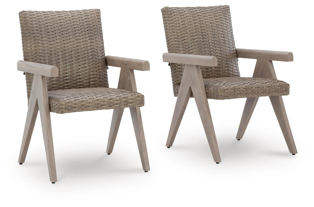 Cliff Trails Outdoor Arm Chair (Set of 2) - Beige (1)