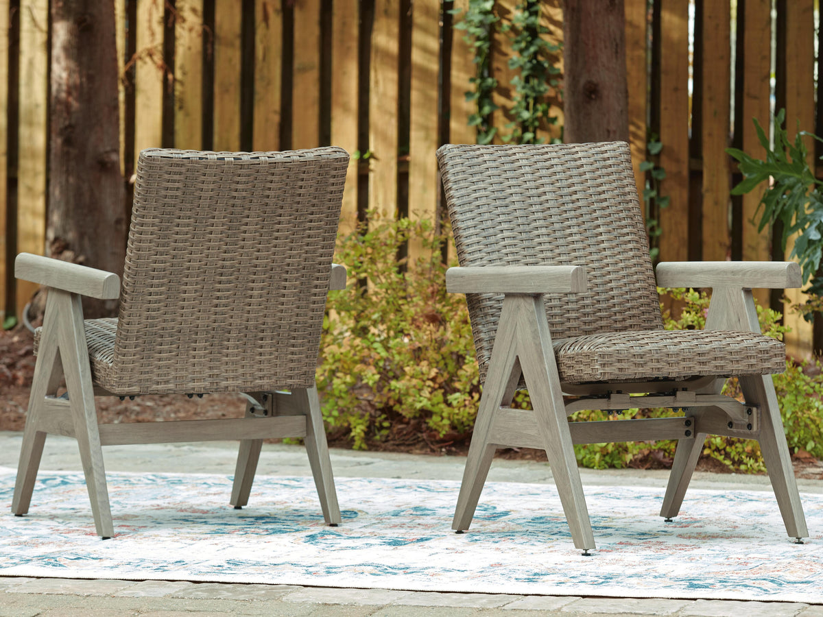 Cliff Trails Outdoor Rocking Arm Chair (Set of 2) - Beige (2)
