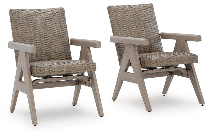Cliff Trails Outdoor Rocking Arm Chair (Set of 2) - Beige (1)