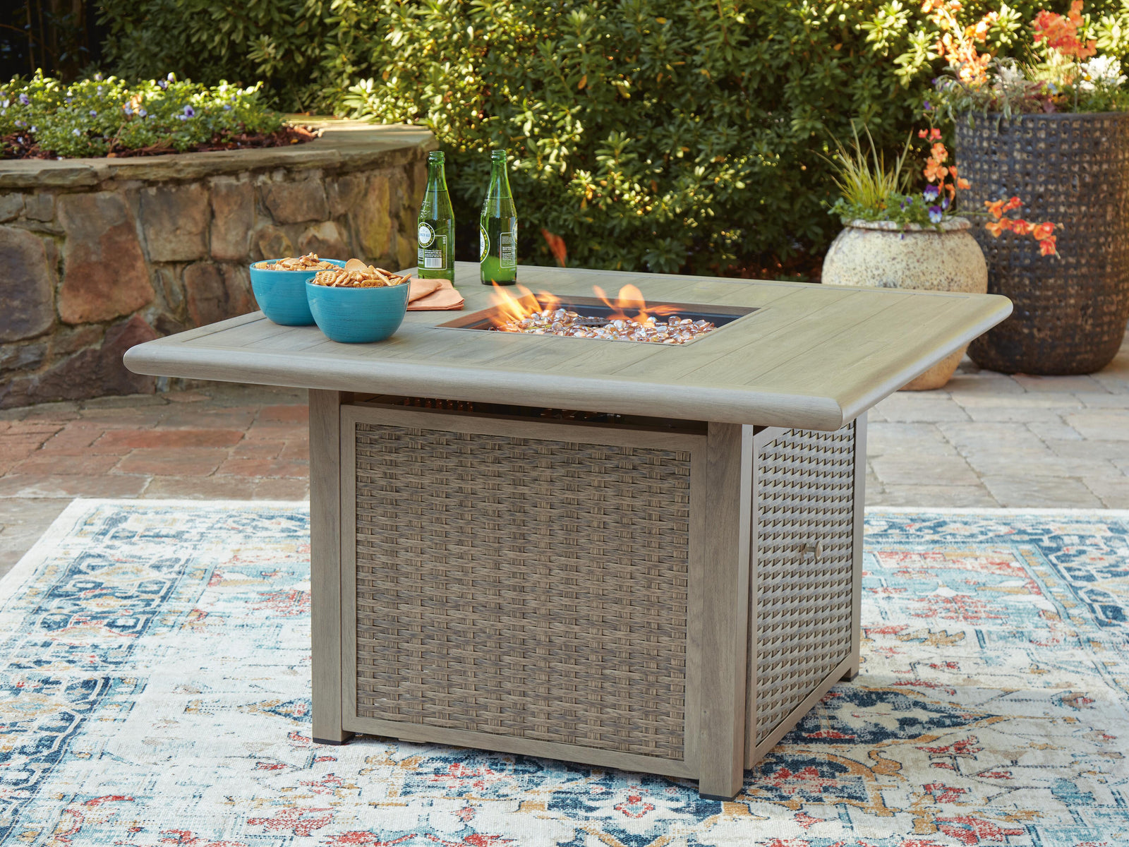 Cliff Trails Fire Pit Table - Beige (2)