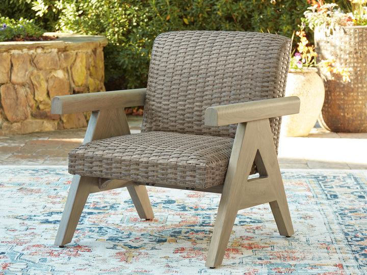 Cliff Trails Outdoor Rocking Lounge Chair - Beige (2)