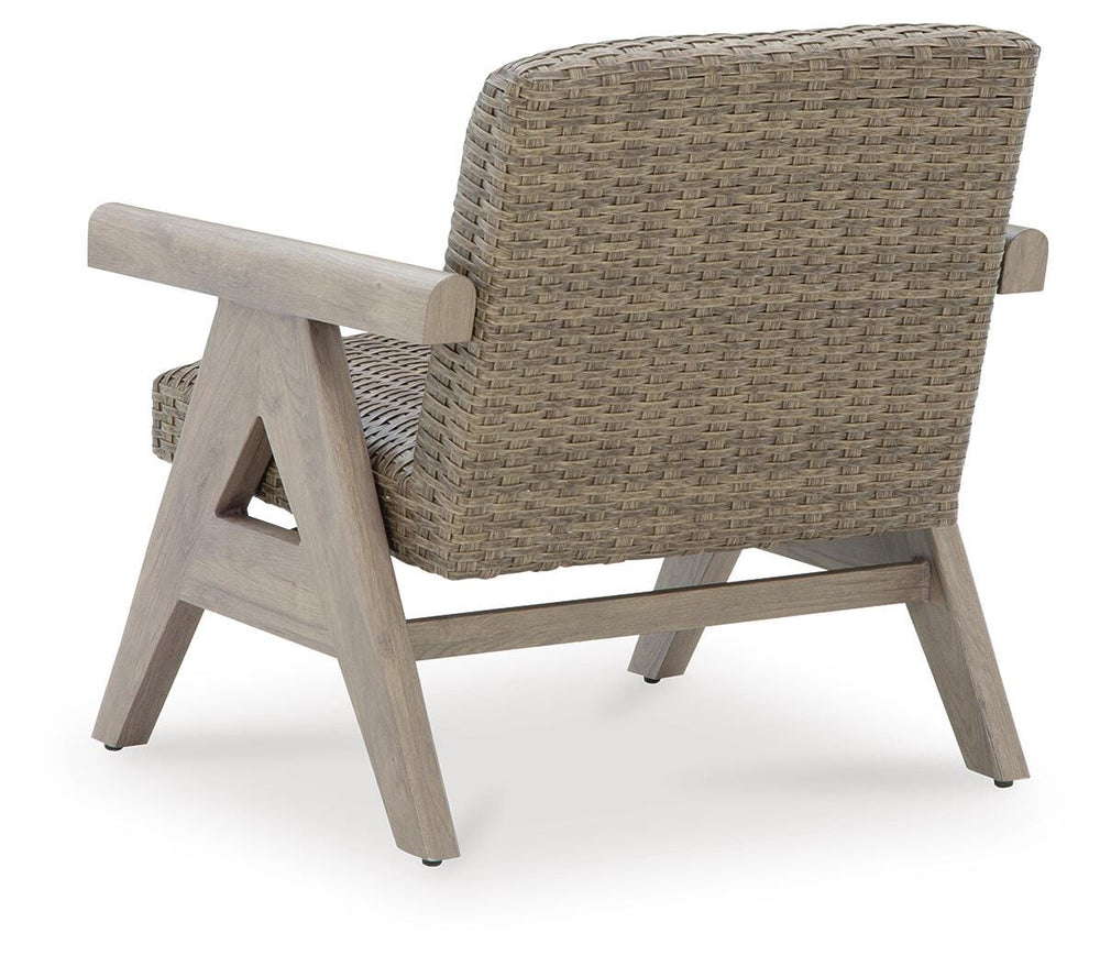 Cliff Trails Outdoor Rocking Lounge Chair - Beige (5)
