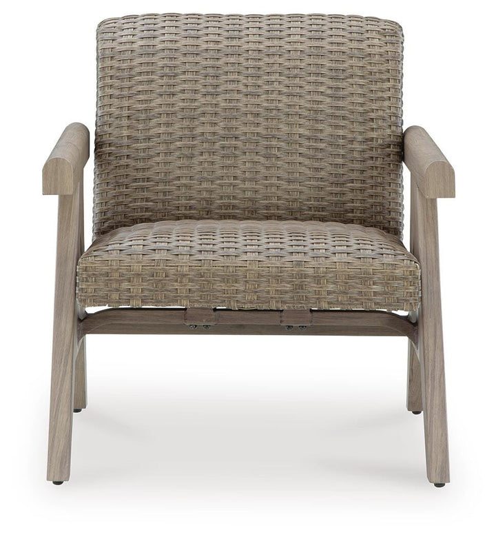 Cliff Trails Outdoor Rocking Lounge Chair - Beige (3)