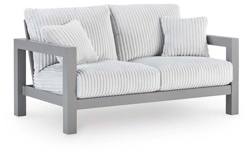 Hurley Park Outdoor Loveseat with Cushion - Gray (3)