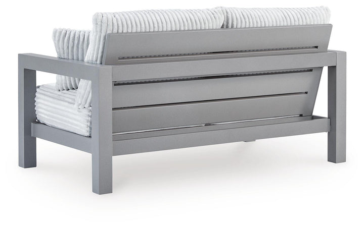 Hurley Park Outdoor Loveseat with Cushion - Gray (4)