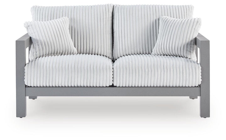 Hurley Park Outdoor Loveseat with Cushion - Gray (1)