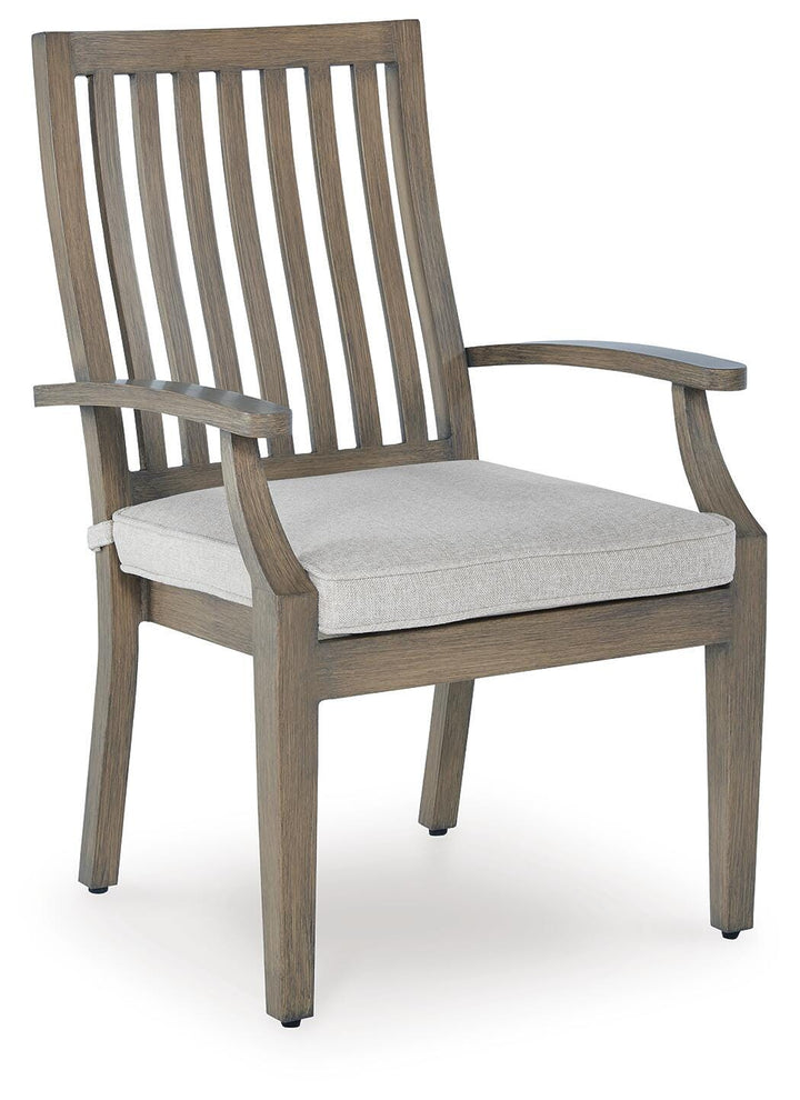 Rainier Ranch Outdoor Arm Chair with Cushion (Set of 2) - Beige (3)