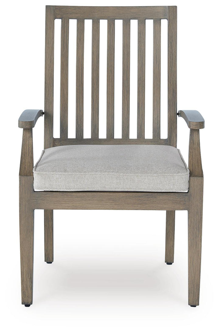 Rainier Ranch Outdoor Arm Chair with Cushion (Set of 2) - Beige (4)