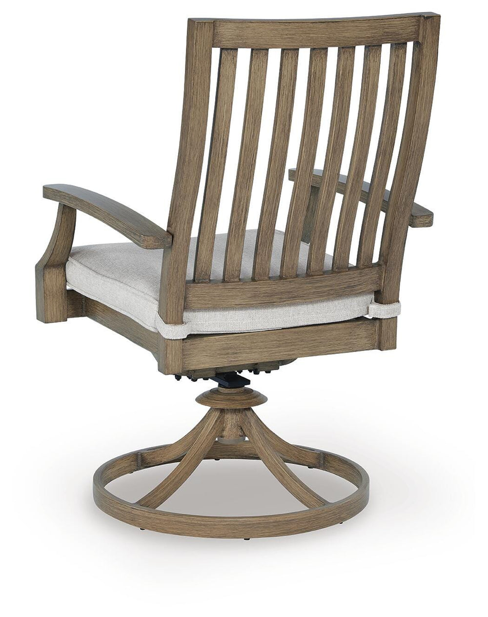 Rainier Ranch Outdoor Swivel Chair with Cushion (Set of 2) - Beige (6)
