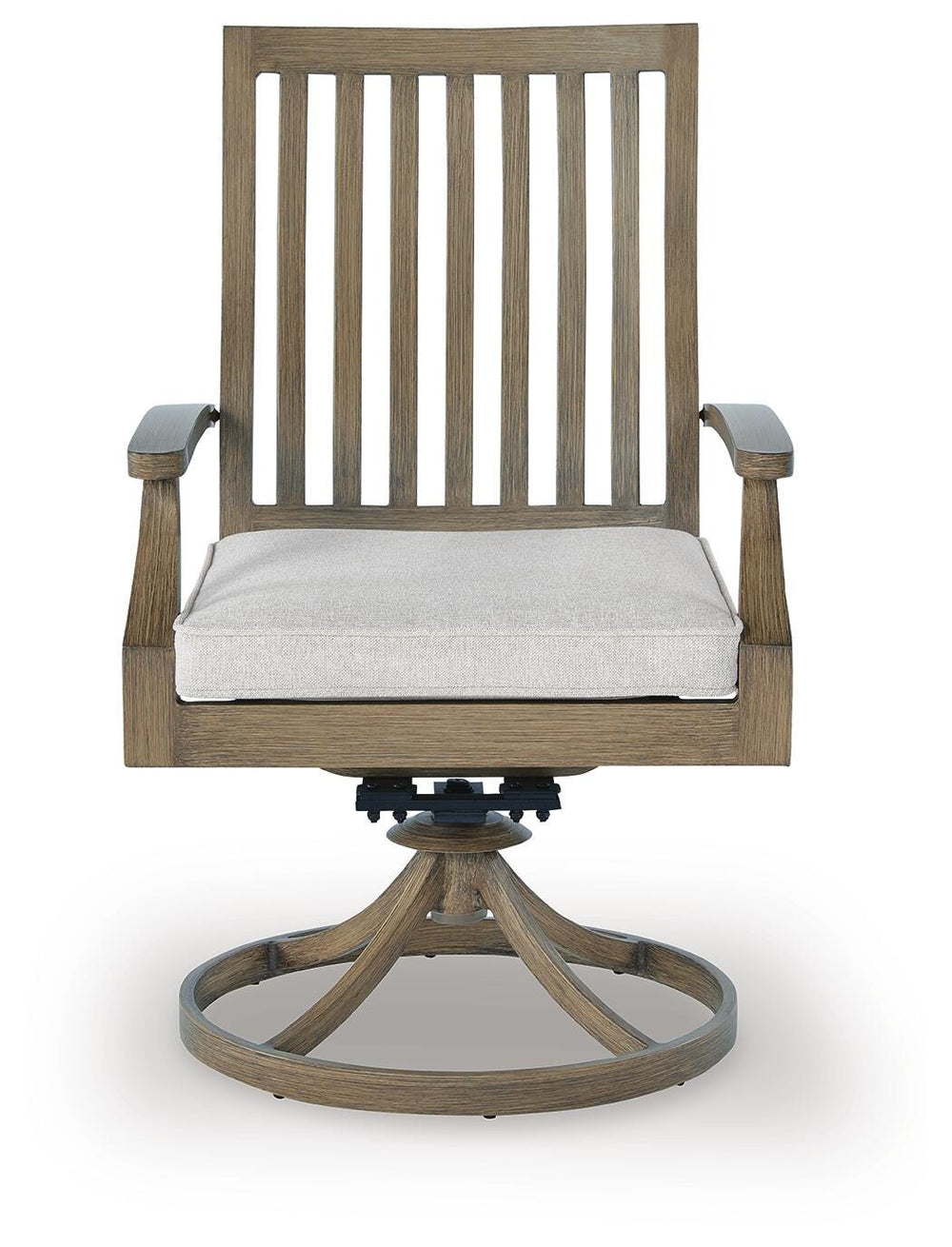 Rainier Ranch Outdoor Swivel Chair with Cushion (Set of 2) - Beige (4)