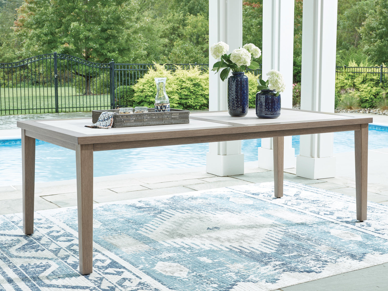 Rainier Ranch Outdoor Dining Table - Beige (2)
