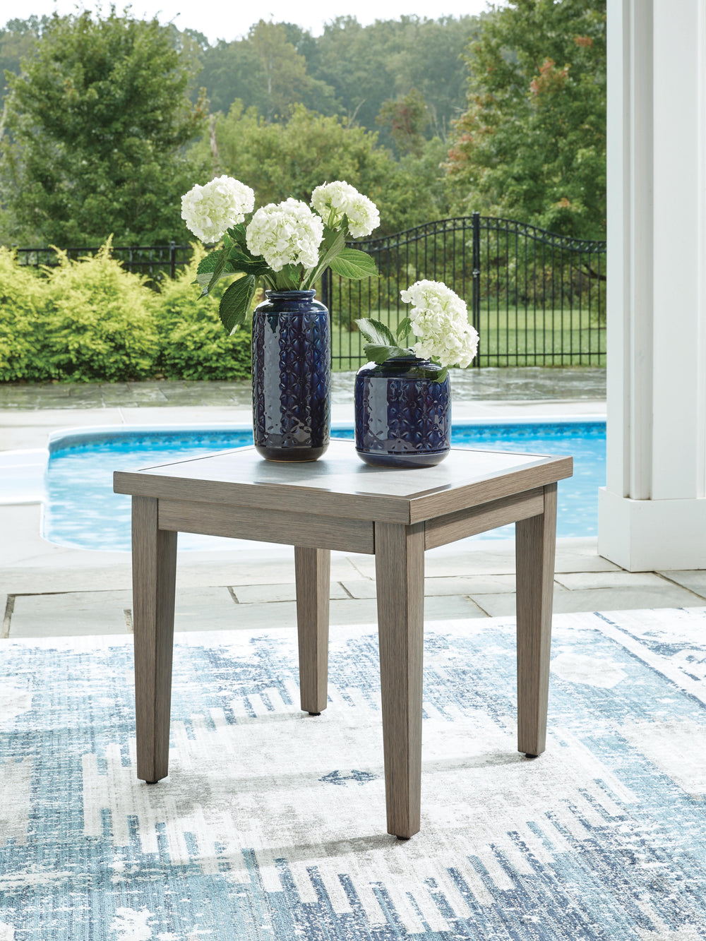 Rainier Ranch Outdoor End Table - Beige (2)