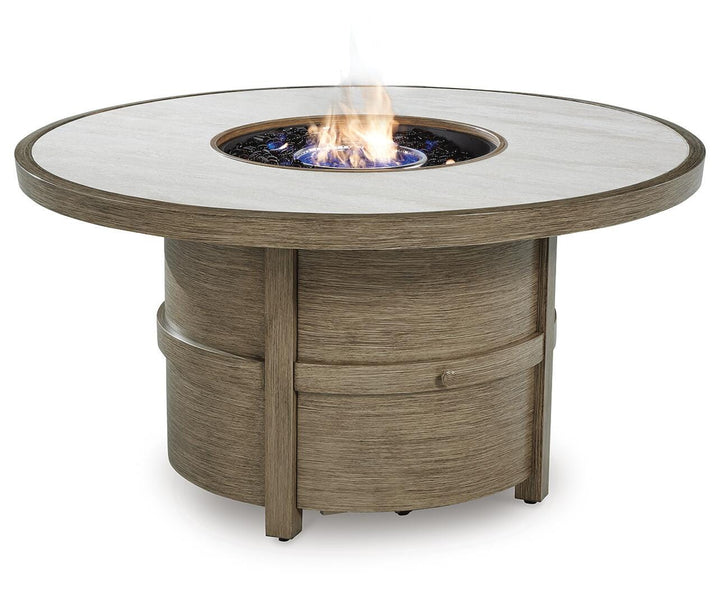 Rainier Ranch Fire Pit Table - Beige (3)