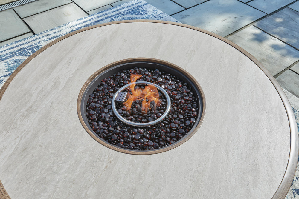 Rainier Ranch Fire Pit Table - Beige (6)