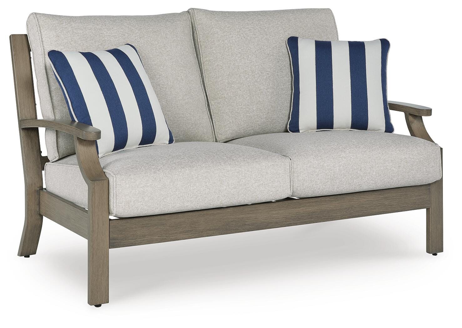 Rainier Ranch Outdoor Loveseat with Cushion - Beige (1)