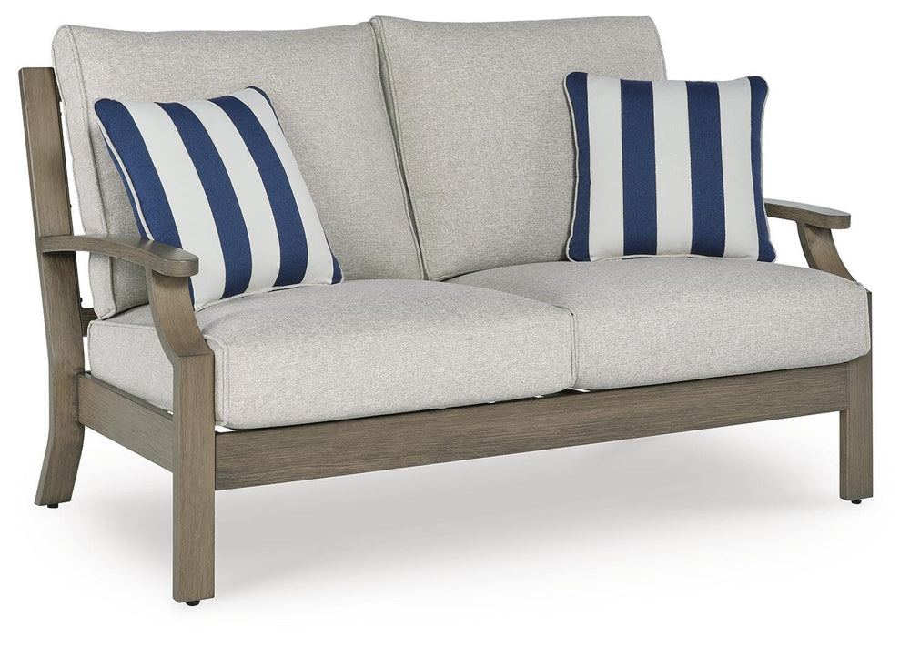 Rainier Ranch Outdoor Loveseat with Cushion - Beige (1)