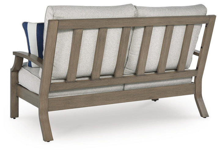 Rainier Ranch Outdoor Loveseat with Cushion - Beige (5)