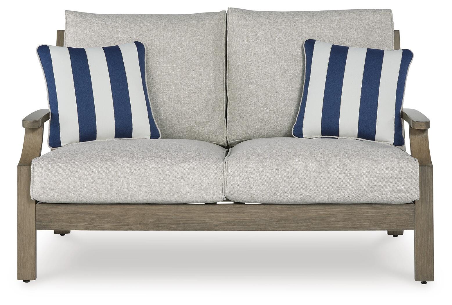 Rainier Ranch Outdoor Loveseat with Cushion - Beige (3)