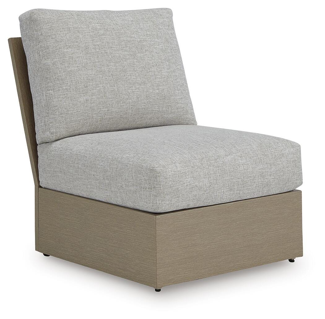 Kimpton Isle Outdoor Armless Chair with Cushion - Beige (1)