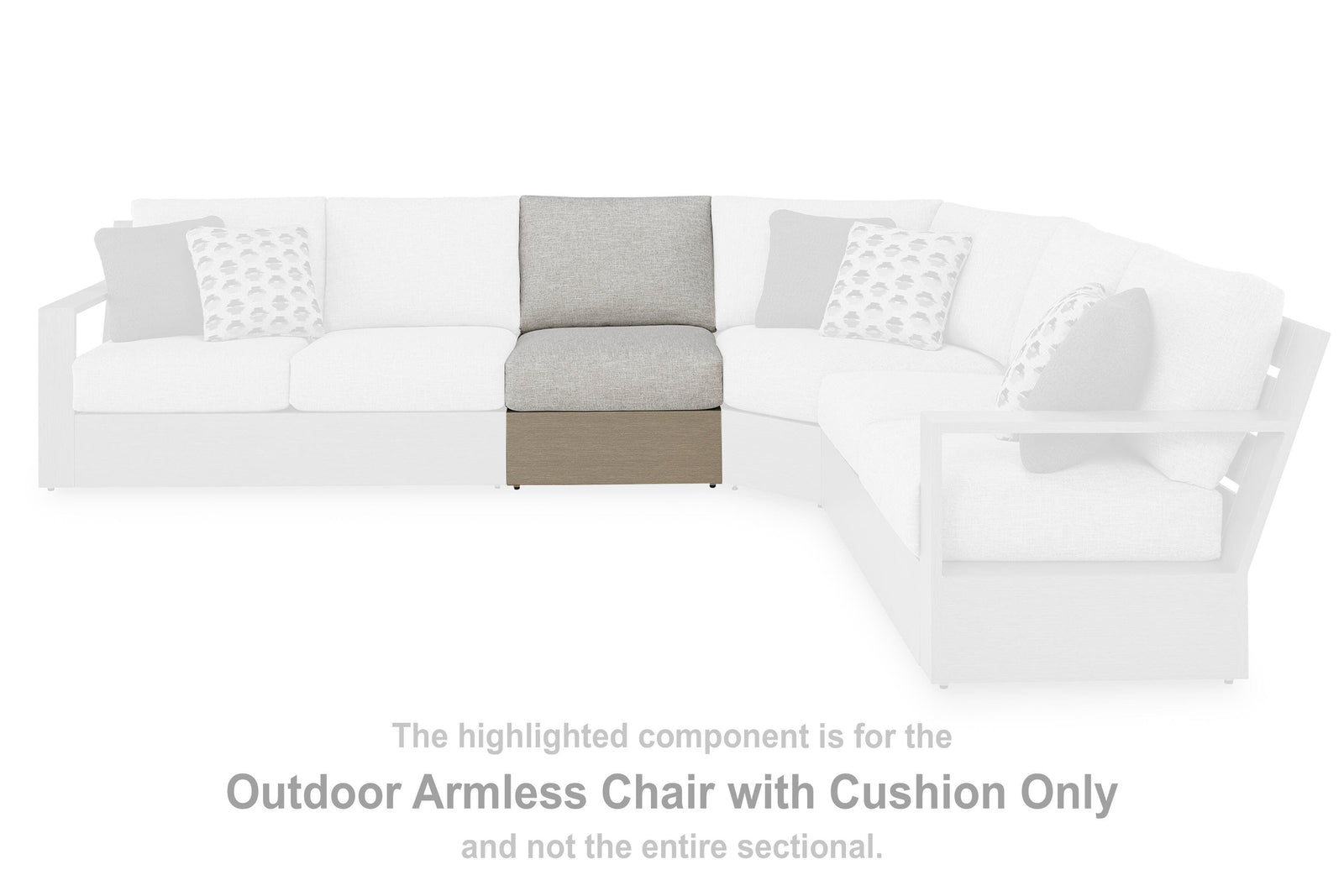Kimpton Isle Outdoor Armless Chair with Cushion - Beige (2)
