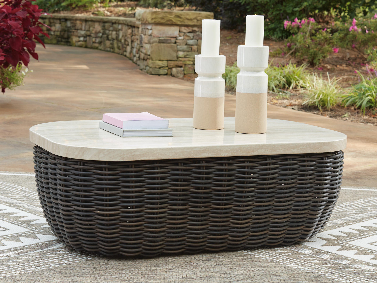 Kimora Outdoor Coffee Table - Dark Brown (2)