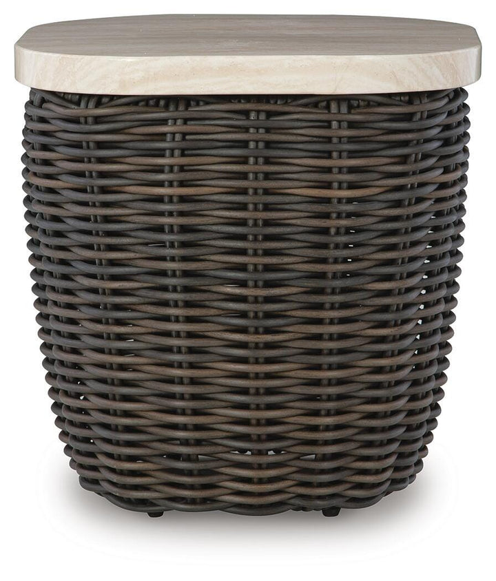 Kimora Outdoor End Table - Dark Brown (3)