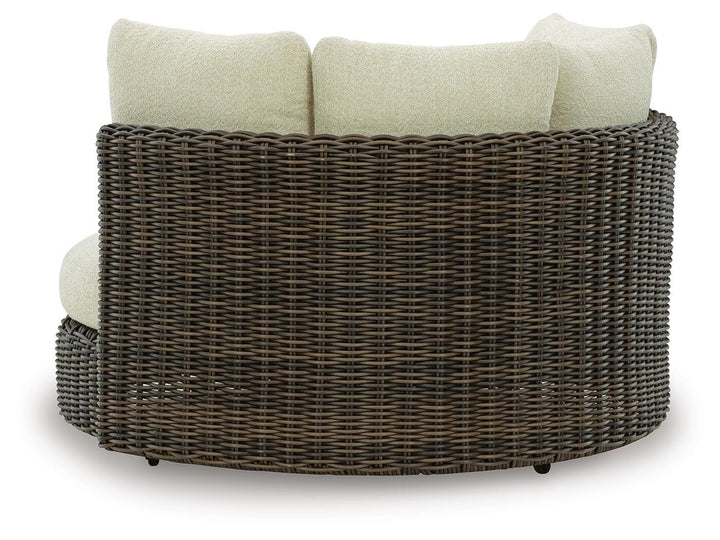Kimora Outdoor Swivel Lounge Chair with Cushion - Dark Brown (4)