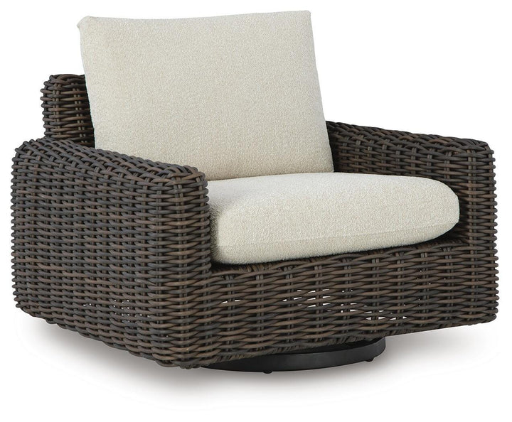 Kimora Outdoor Swivel Lounge Chair - Dark Brown (1)