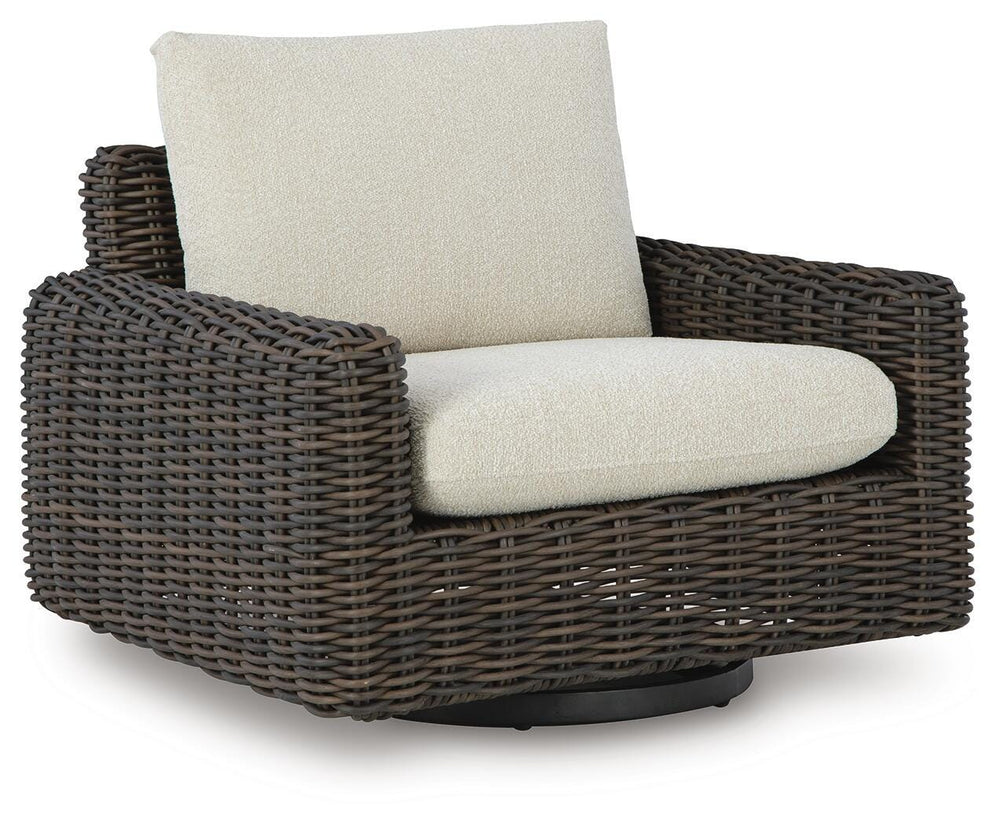Kimora Outdoor Swivel Lounge Chair - Dark Brown (1)