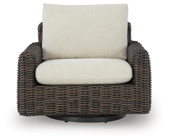 Kimora Outdoor Swivel Lounge Chair - Dark Brown (3)