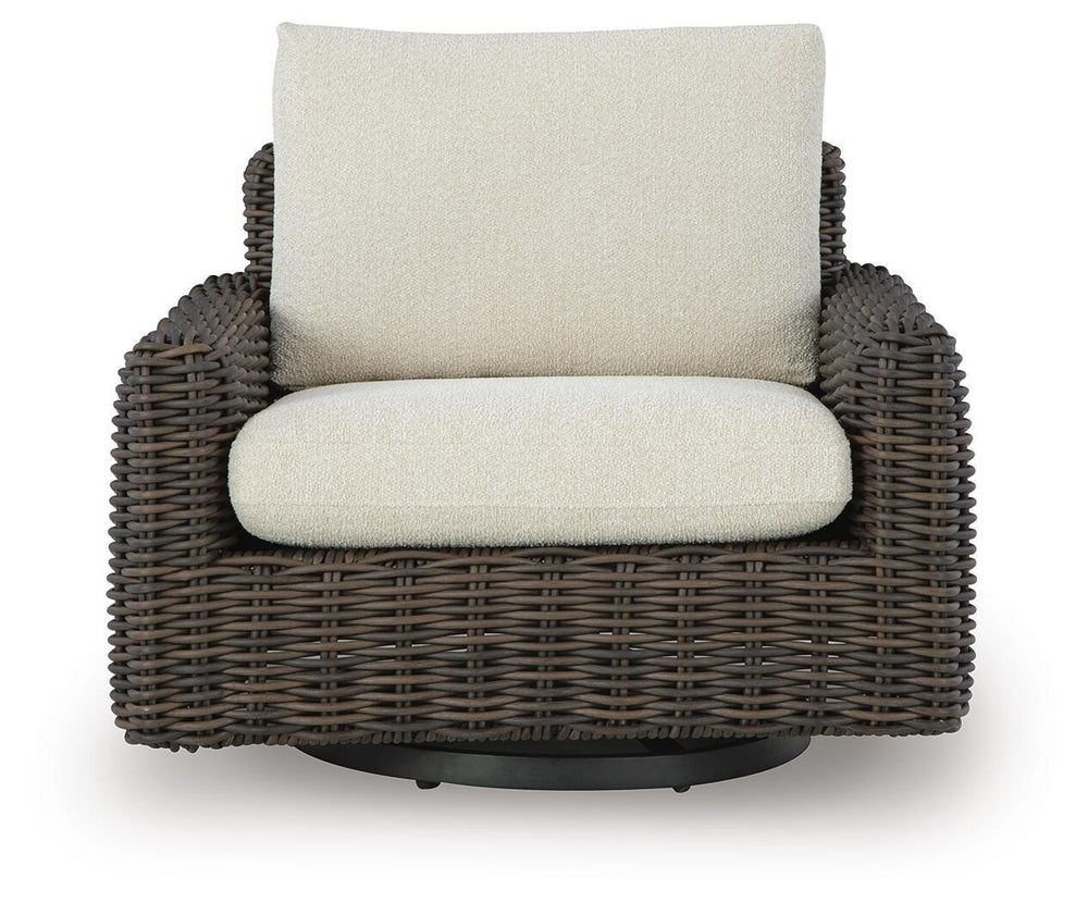 Kimora Outdoor Swivel Lounge Chair - Dark Brown (3)