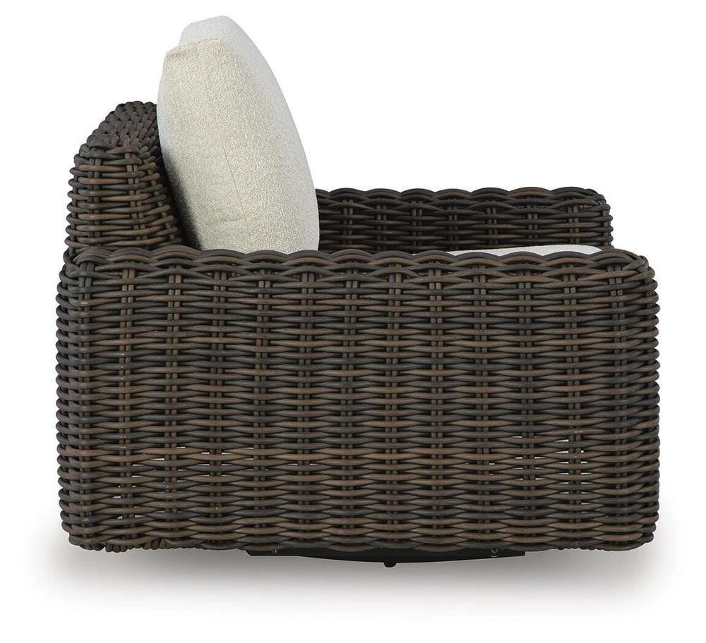 Kimora Outdoor Swivel Lounge Chair - Dark Brown (4)