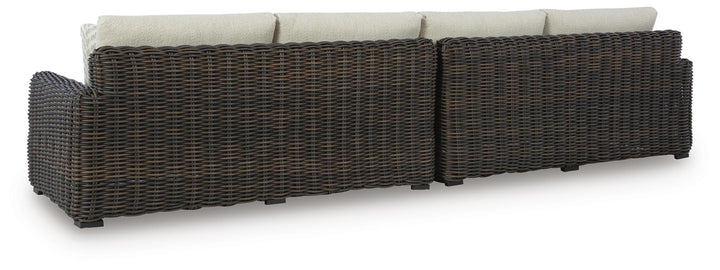 Kimora Outdoor Right and Left-arm Facing Loveseat with Cushion (Set of 2) - Dark Brown (4)