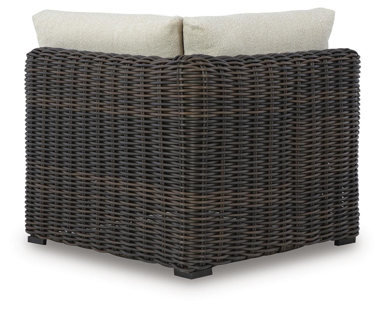 Kimora Outdoor Corner Chair with Cushion - Dark Brown (2)