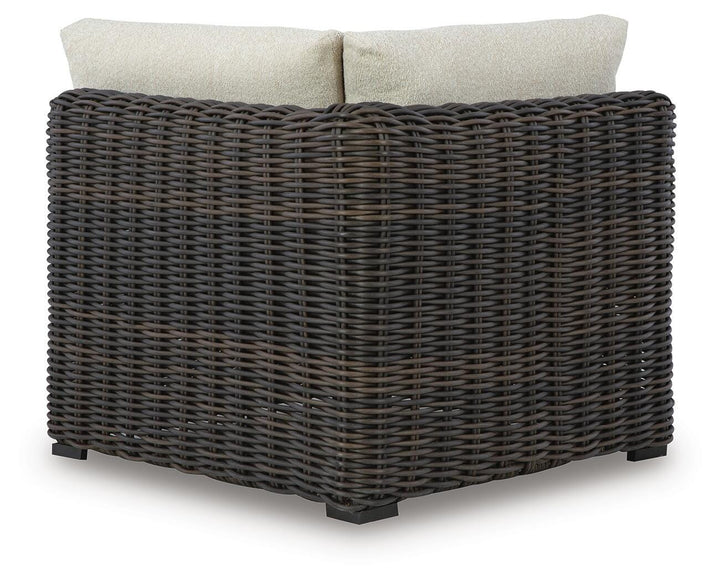 Kimora Outdoor Corner Chair with Cushion - Dark Brown (2)