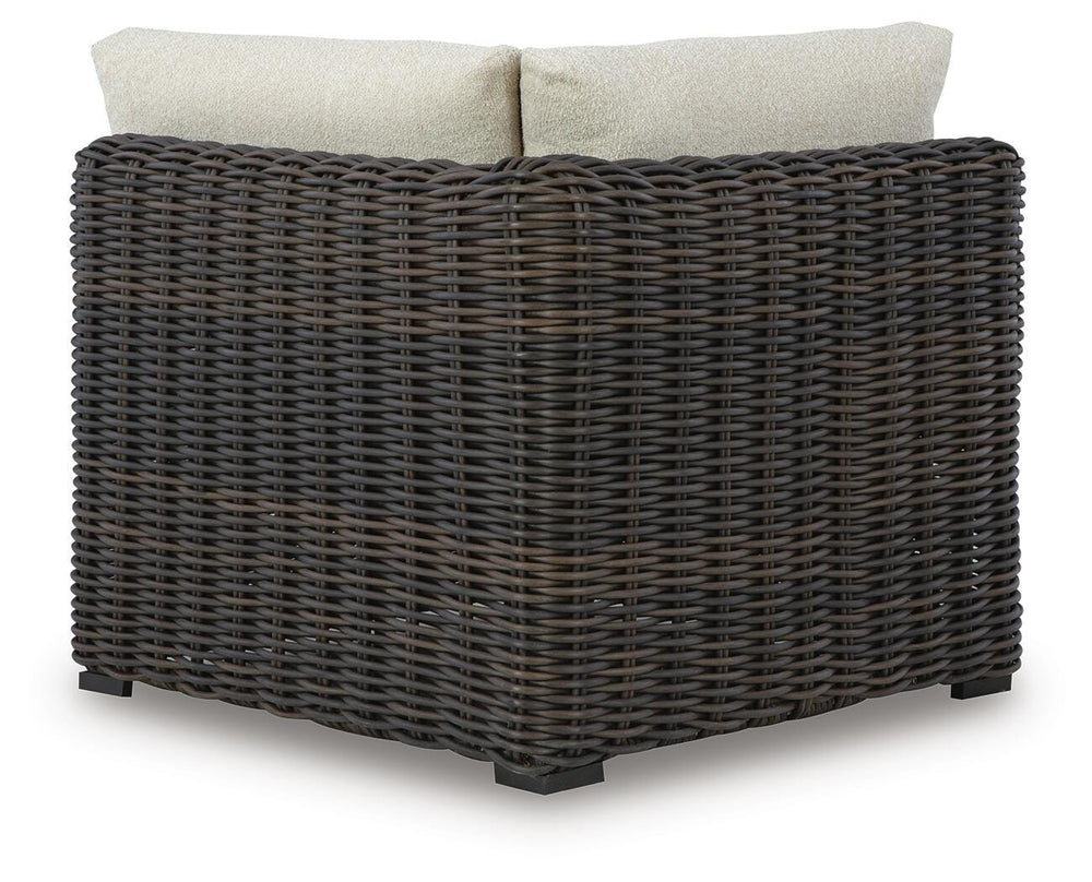 Kimora Outdoor Corner Chair with Cushion - Dark Brown (2)